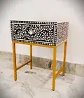 New handmade bone inlay side table, bone inlay furniture, bone inlay tables,