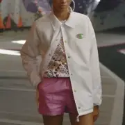 Champion X Susan Alexandra Fruit Coach Jacket Med Windbreaker Logo Athleisure