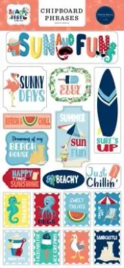 Beach Party Chipboard 6"X13"-Phrases