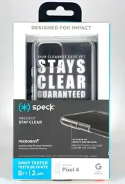 Speck Presidio Stay Clear Series Hard Protective Case For Google Pixel 4 - Clear