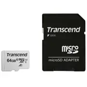 Transcend 300S 64GB C10 UHS-I U1 HC microSD with Adapter (TS64GUSD300S-A)