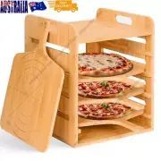 13" Pizza Rack Wooden Pizza Peel Rack 4 Tier Non-Stick Pizza Paddle Pizza Board