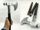 Handmade Walking Stick Wooden Cane Axe Head Handle Victorian Style Viking Gift