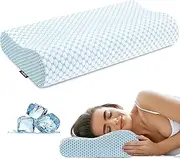 Premium Ergonomic Pillow Side Sleeper for Adults, XICEN New Neck Pillow for Sleeping, Side Sleeper Pillow, Cervical Memory Foam Pillow Contour Pillow for Neck and Shoulder (White)