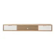 Air 1500mm Wall Mount Entertainment Unit - Light Oak/White