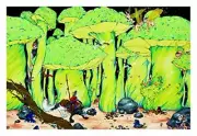 Enchanted Forest Fantasy Art Non-Flocked Laminated Blacklight Poster 32.5 x 22.5
