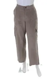 Go Silk Womens Silk Brown High Waisted Straight Leg Chino Pants Size XS