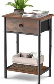 Nightstand with Drawers End Table Bedside Table for Small Space Side Table Night