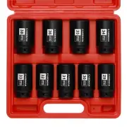 large socket set 1/2- Inch Drive Deep Spindle Axle Nut Impact Socket Set, 6 P...