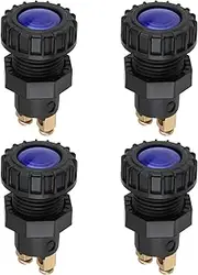 4Pcs Car Control Lamp Panel Indicator Light Lgnition Charging Warning Light 12V 24V for Tractors Harvesters Custom Vehicle Modifications 46x24x15mm Blue