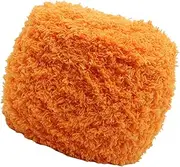[STARTIST] Soft Coral Velvet Yarn for Crocheting and Knitting, Warm Yarn Thick Chunky Yard for Doll Sweater DIY Craft Hats Bags, Orange