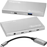 Plugable 5-in-1 Thunderbolt 4 Hub with 60W Charging, Single 8K or Dual 4K Display, Compatible with Thunderbolt / USB4 Macs and Thunderbolt 4 / USB4 Windows (1x USB-C to HDMI Adapter), Driverless