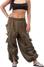 [Thaluta] Women's Harem Cotton Pants Loose Fit Comfy Yoga Pants with Pockets