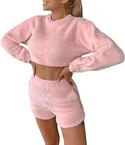 [Generic] Swimsuit Cups and Winter High Waist Long Sleeves and Shorts Casual Home Casual Coral Suit Big Chest Swim Top