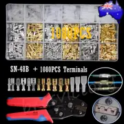 1080Pcs Spade Terminal Wire Crimp Connectors Set Kit SN-48B Crimping Tool Piler
