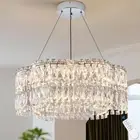 Poemoon 24’’ Crystal LED Chandelier with Remote Control Dimmable 3000-6500K C...