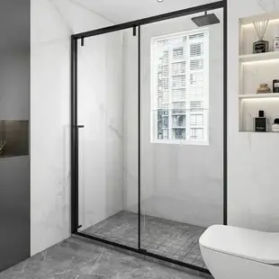 可打統編 定制極窄不銹鋼淋浴房一字型推拉門衛生間洗澡間干濕分離浴室隔斷
