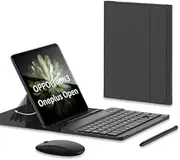 Jarttarn Compatible with Samsung Galaxy Z Fold 5 Folding Screen Mobile Phone, Portable Bluetooth Keyboard Case + S Pen + Mouse + Keyboard, Stand Holster Pen Slot for Galaxy Z Fold 5 (Carbon)