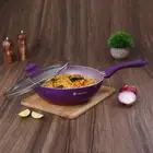 Wonderchef Royal Velvet Forged Non-Stick Aluminum Stir Fry Wok with Lid, 24cm