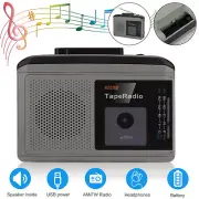 Portable Cassette Player AM/FM Radio Receiver Stereo Sound Speaker w/3.5mm Jack