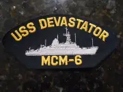 NEW USS Devastator MCM-6 U.S. Navy Black, Yellow, Gray Twill Iron/Sew On Patch