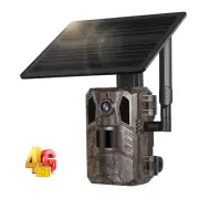 4G LTE Cellular Trail Cameras, 2K HD Live Streaming, Solar Powered Wildlife G...