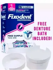 50 Tube Fixodent Professional Ultimate Denture Adhesive Cream .35oz Pocket+ Cup