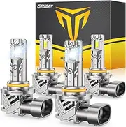FAHREN 9005 9006 Fog Light Bulbs Combo Pack, [Upgraded & Ultra Bright] 50000LM 800% Super Bright Bulb 1:1 Mini Size No Adapter Required, 6500K Cool White HB3/HB4 Compatible, Plug-and-Play, Pack of 4