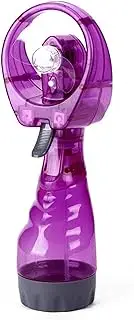 OUGHTOSIS spray fan bottles mist sprayer Handheld portable fan personal quiet fan for outdoor&beach 2 AA dry Battery Powered/purple