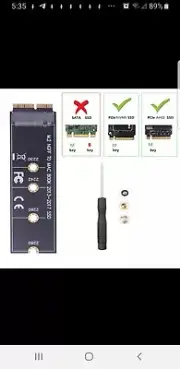 NVMe PCIe M.2 NGFF SSD converter adapter card for 2013 - 2017 macbook air
