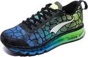 [ONEMIX] Men's Lightweight Air Cushion Sport Running Shoes,Sky Blue/Green,Size 7 D(M) US