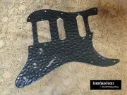 Custom "Hammered Metal" Style Tooled Leather Pickguard f Fender Stratocaster HSS