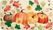 MEMORY FOAM CUSHIONED BATH MAT (18"x30") FALL, PUMPKINS & LEAVES, Thankful Homes