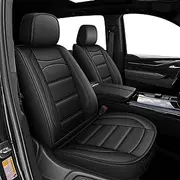 JIAMAOXIN Seat Covers Custom Fit for Cadillac Escalade 2021-2024: Full Set Car Seat Covers Waterproof Faux Leather (5 Seats, Black)