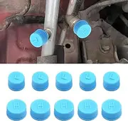 UZZH 10 PCS Car Air Conditioner Dust Valve Caps, Blue Car AC Valve Core Repair Cover Kit, R134a Low Side & High Side Pressure AC Charging Port Caps Replacement for Car Truck Air Conditioning System