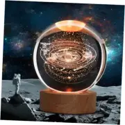 Large 3D Solar System Crystal Ball, Crystal Lamp 16 Color Solar System Ball
