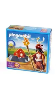 PLAYMOBIL 5104 Fire Guardian LED Fire Rock LIGHTS UP! Caveman Figure & Staff NEW