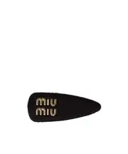 Miu Miu Logo-Embellished Clip Fastened Hair Clip One size Black