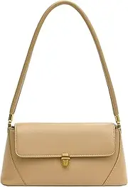 [Farcauo] Shoulder Purse for Women Black Pu Leather Shoulder Handbag Retro Crossbody Bags With 2 Removable Straps