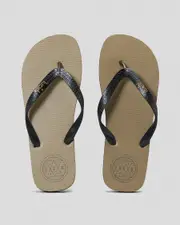 [Lucid] Lucid Men's Lcd Flip Flops Slippers in Tan/Black Size 6 6 Tan/Black