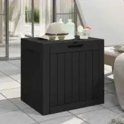 Black Outdoor Storage Box Garden Patio Deck Shed Tool Container Chest Bench Seat