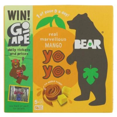 Bear Yo Yo's Mango Pure Fruit Rolls Snacks 20gm
