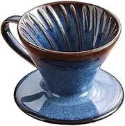 KFKAA V60 Pour Over Coffee The Coffee Dripper is A Simple and Exquisite Single Cup Brewing Device Coffee drip Machine Suitable for Offices and Apartments Size02 (Blue)