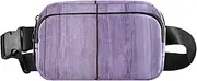 [Amooorous] Purple Wood Grain Fashionable Waist Pack Crossbody Bag for Men Women Mini Belt Bag Travel Wallet with Adjustable Strap for Travel Shopping Running, purple wood grain, 1 size