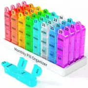 Monthly Pill Organizer 4 Times a Day, 30 Day Pill Organizer, Monthly Pill Box...