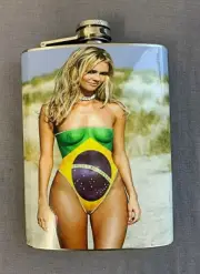 Brazilian Beach Model 8oz Stainless Steel Hip Flask