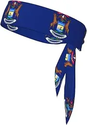 Michigan State Flag Soft and Breathable Lightweight Headscarf Double-Sided Sports Head Tie