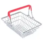 Mini Portable Makeup Basket Kids Metal Grocery Handled Shopping Child