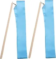 2pcs Dance Gymnastics Sticks Dancing Silk Ribbon Dancing Streamers Twirling Rhythmic Ribbon Kids Wand Rhythmic Gymnastics Ribbon Rhythmic Ribbons The Stick Aldult to Rotate Wooden