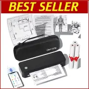 Wireless Inkless Travel Printer - Compact Black Thermal Printer with Accessories